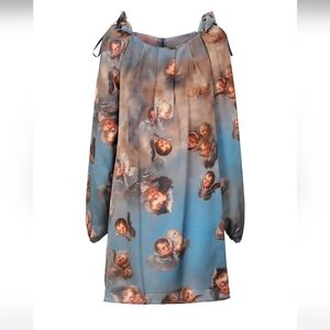 Kitagi Angel Print Sheer Dress